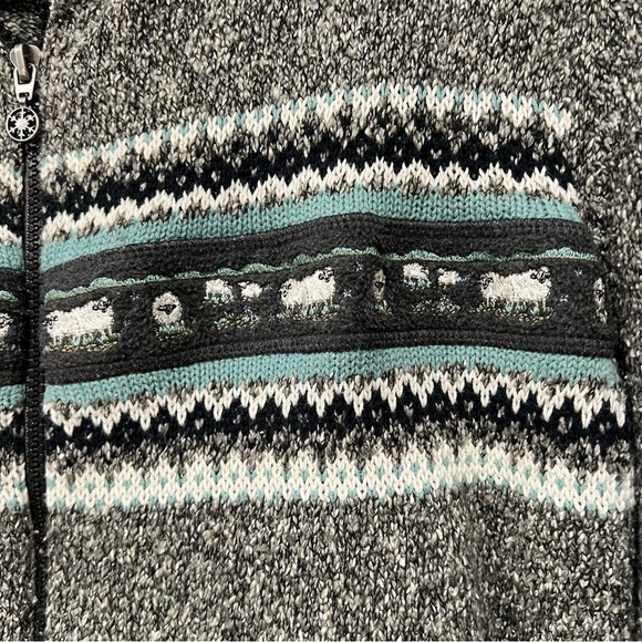 Woolrich Zip Front Sweater Gray Sheep Women’s Size XL Grannycore Cottagecore EUC - Picture 8 of 8